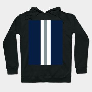 Retro American Football Stripes Dallas Navy, White, Silver Hoodie